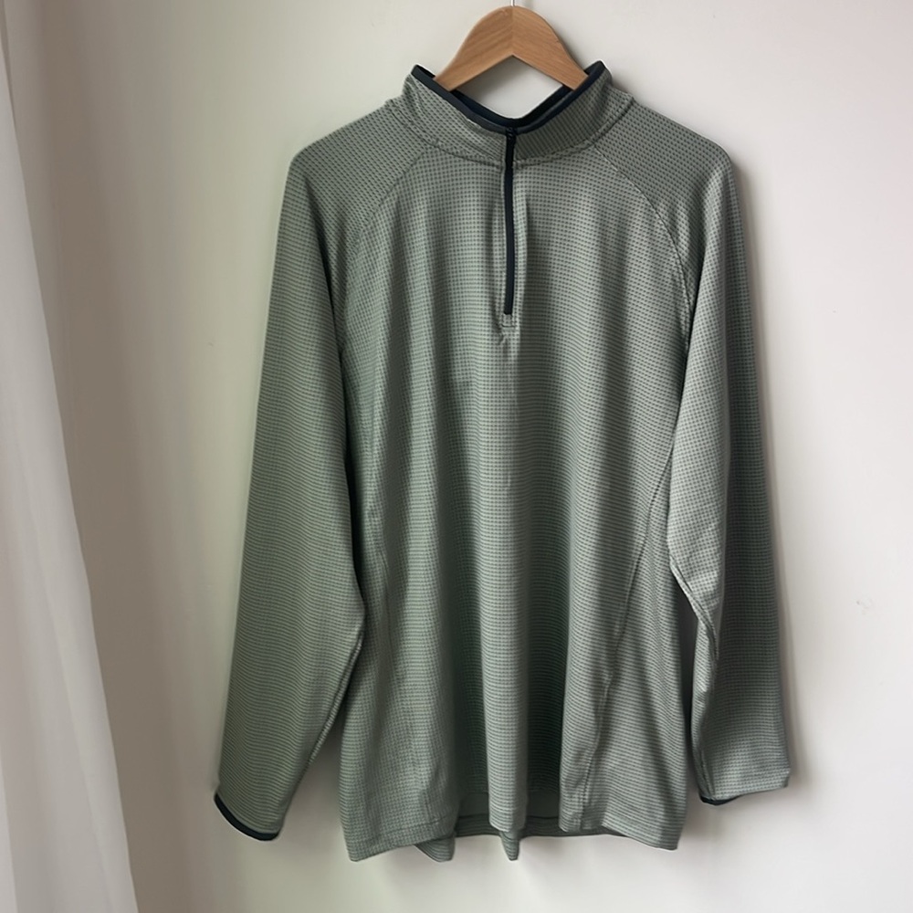 NWT Under Armour Golf T2 Green Half Moons Print 1/4 Zip UPF 50 Loose Fit Sz 2XL